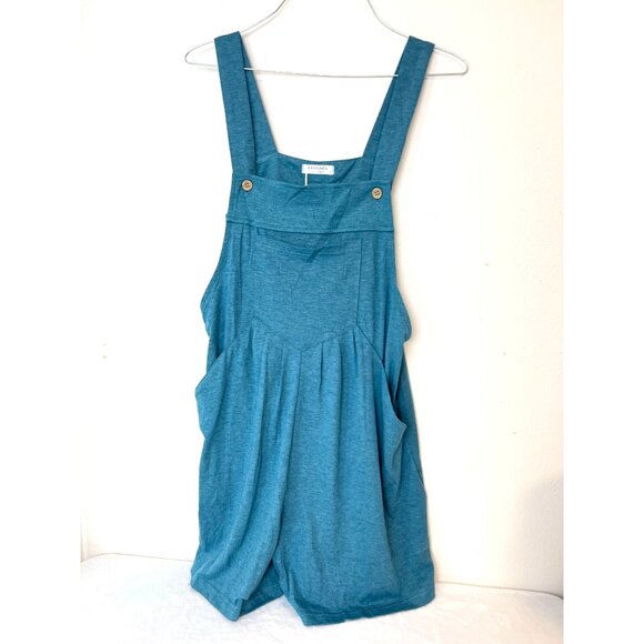 Ekouaer Womens Romper Teal M Casual Short Overalls Sleeveless Adjustable Straps - Picture 2 of 10